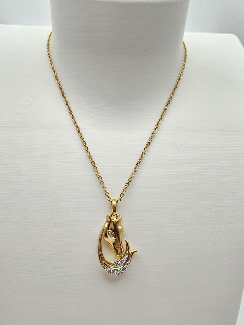 Gold Horse Head Pendant Necklace